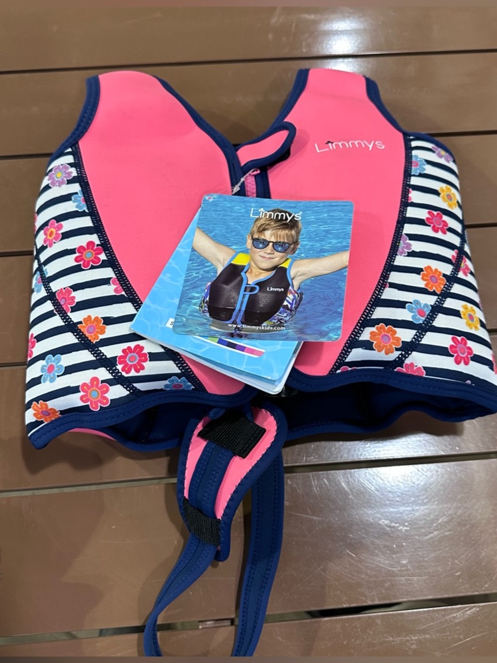 Girls' Pink Floral Swim Vest - Kids Limmy’s Suze Medium